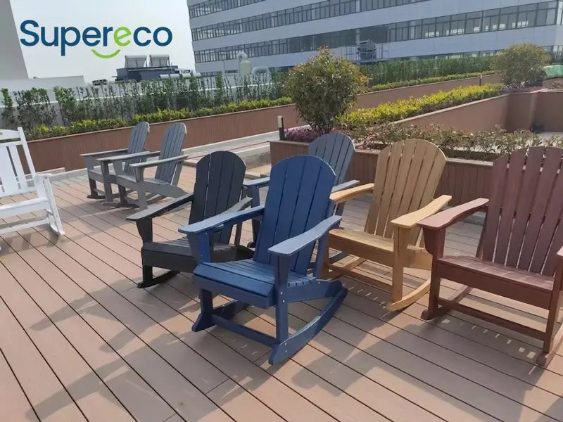 Wholesale HDPE Adirondack chairs in multiple colors for commercial outdoor seating